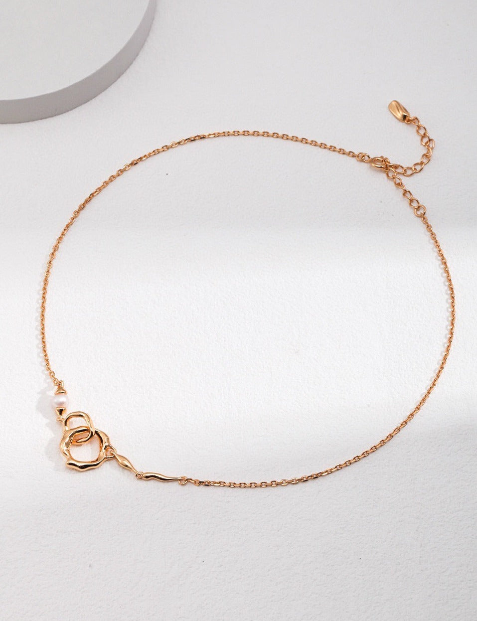 Molten Double Circle Pendant Necklace