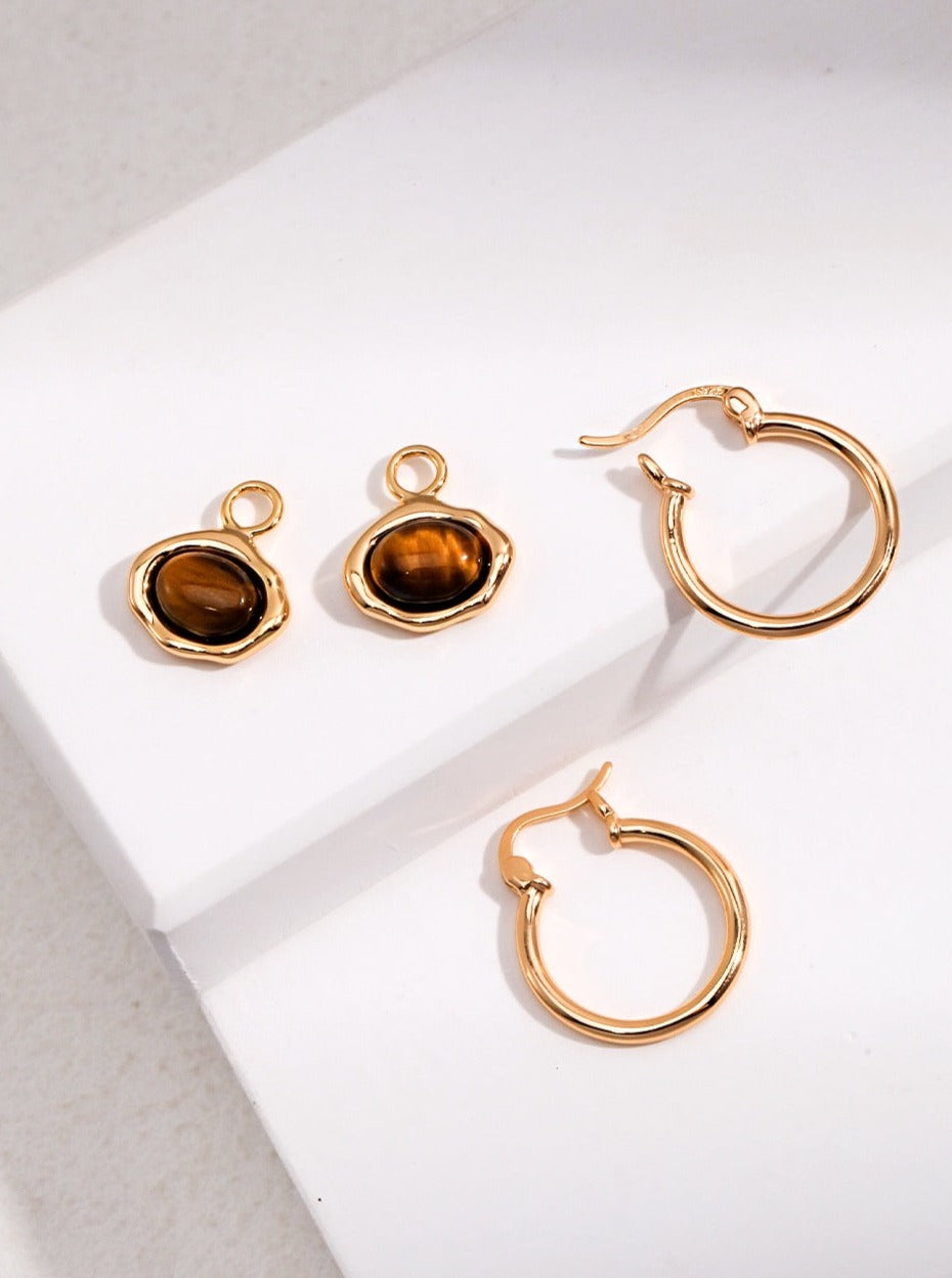 Triple-win Tiger's Eye 3 in 1 Jacket Earrings
