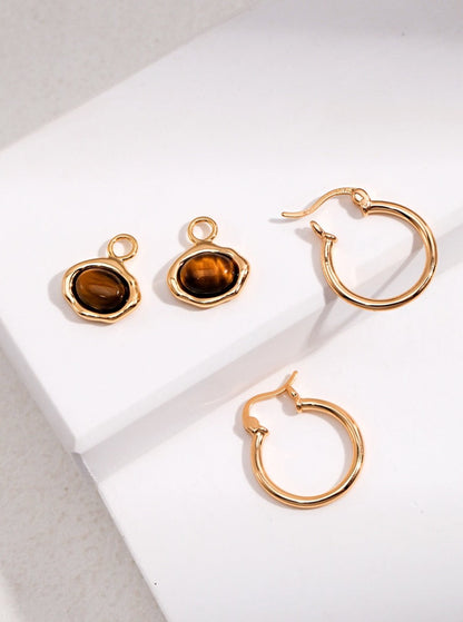 Triple-win Tiger's Eye 3 in 1 Jacket Earrings
