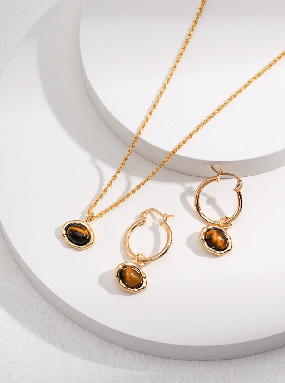 Triple-win Tiger's Eye 3 in 1 Jacket Earrings