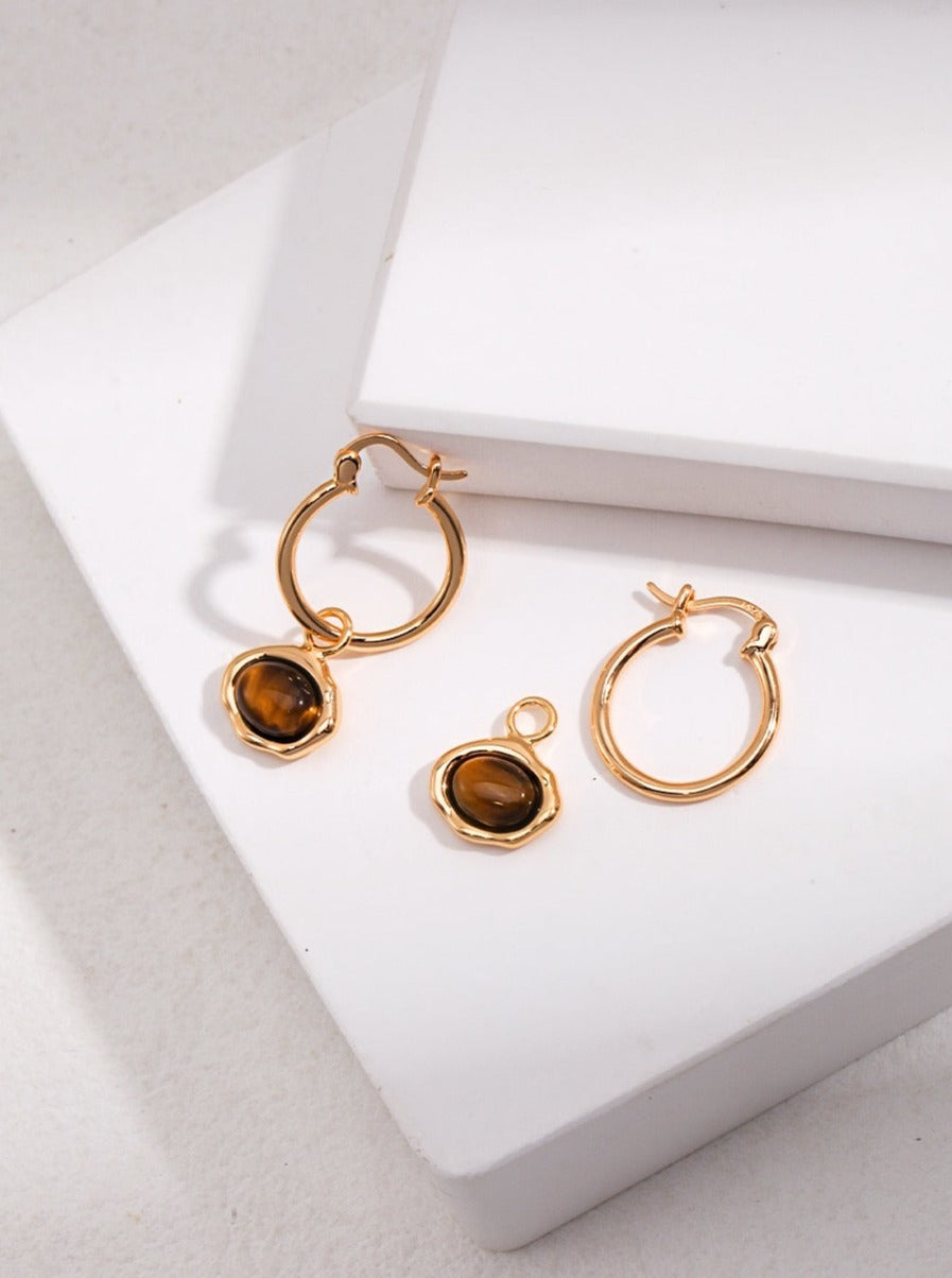 Triple-win Tiger's Eye 3 in 1 Jacket Earrings