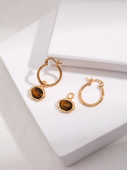 Triple-win Tiger's Eye 3 in 1 Jacket Earrings