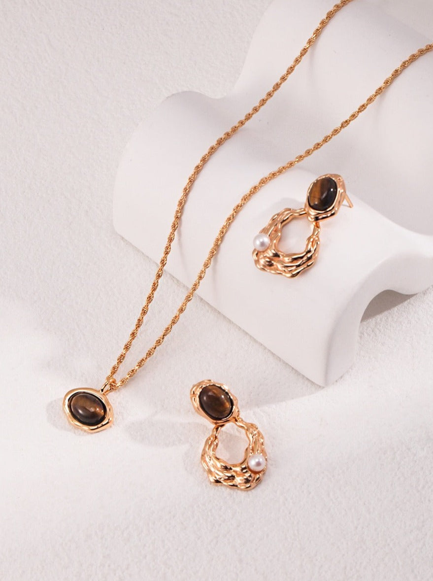 Renaissance Lavish Gemstone Pearl Drop Earrings