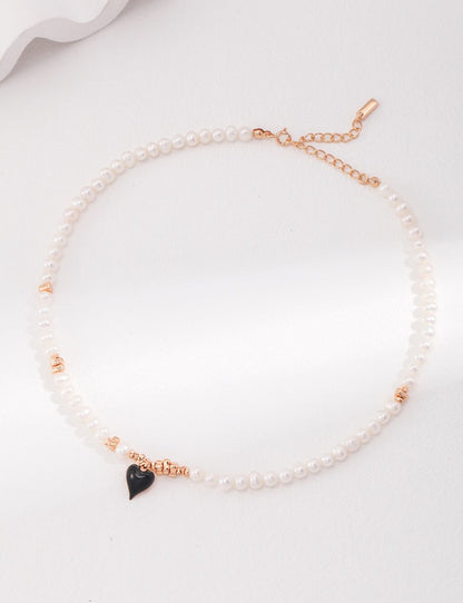 Drip Glaze Heartbeat Pendant Necklace