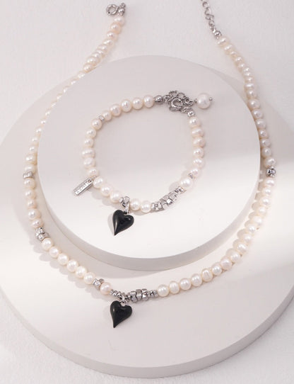Drip Glaze Heartbeat Pendant Necklace