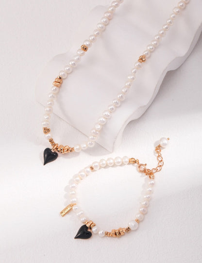 Drip Glaze Heartbeat Pendant Necklace