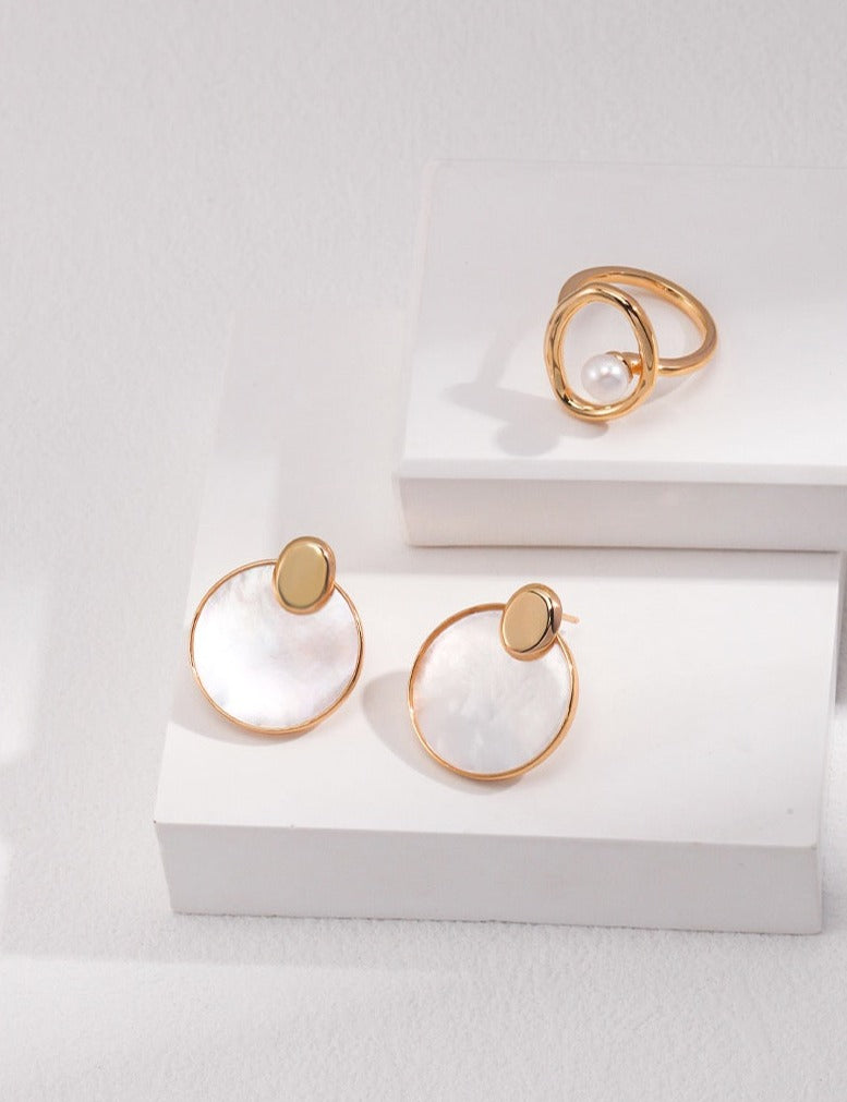 Elegant Versatile 2in1 Shell Jacket Earrings