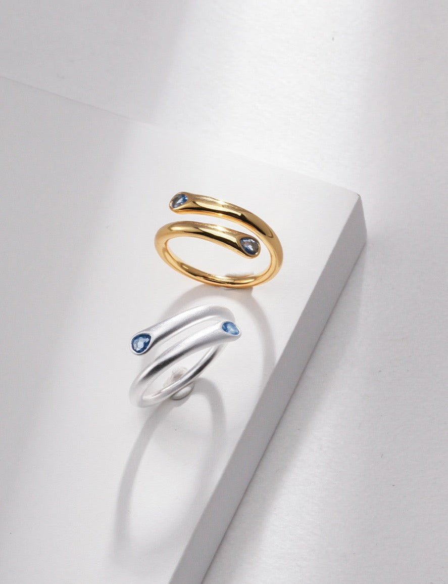 Little Blue Stars Minimalist Ring