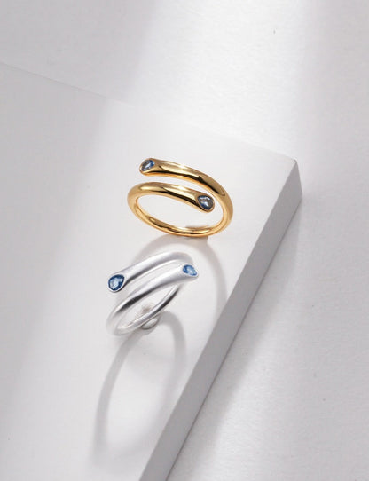 Little Blue Stars Minimalist Ring