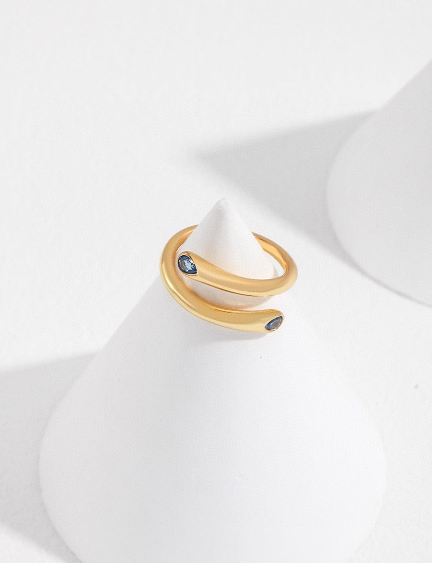 Little Blue Stars Minimalist Ring