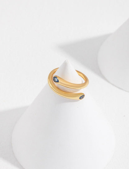 Little Blue Stars Minimalist Ring