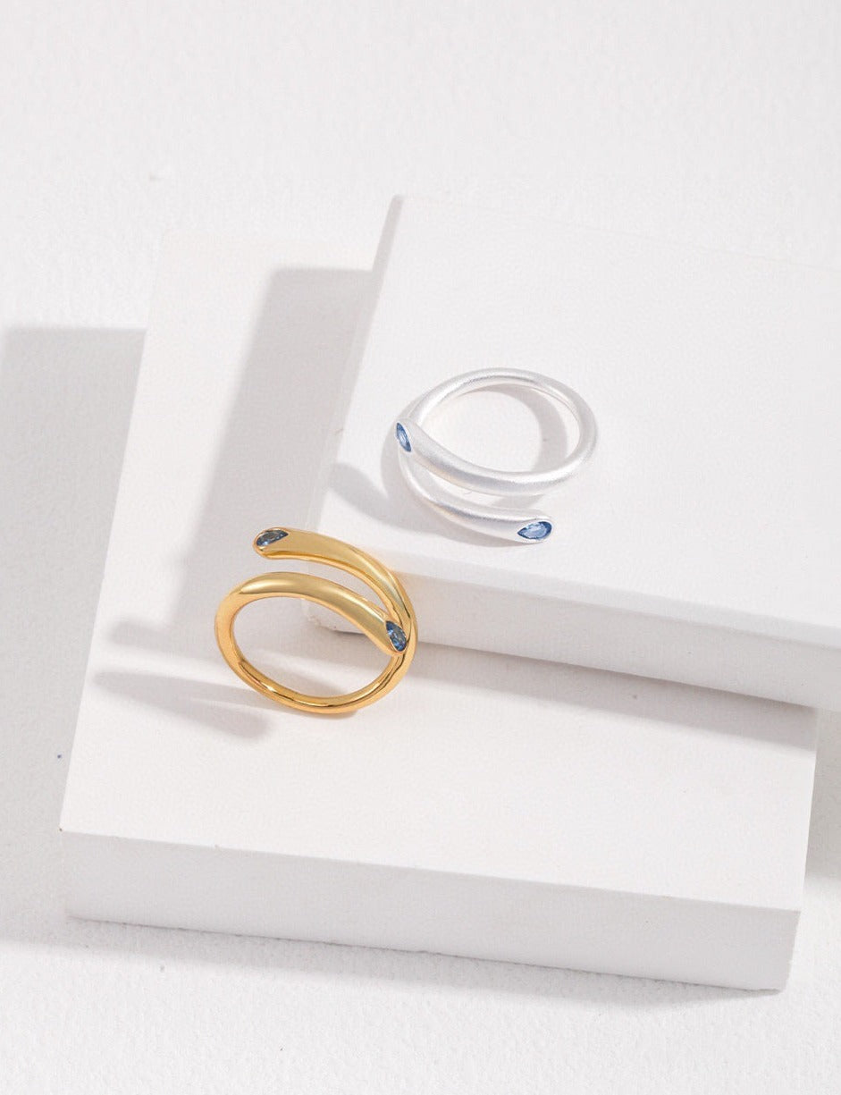 Little Blue Stars Minimalist Ring