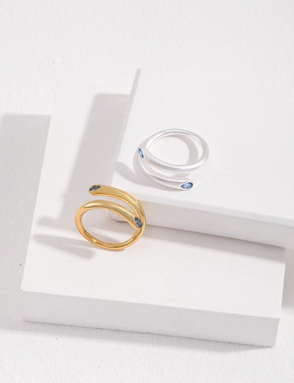 Little Blue Stars Minimalist Ring